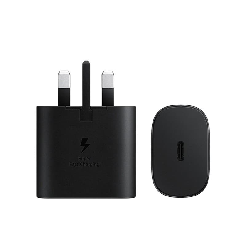 45W SUPER FAST CHARGER FOR SAMSUNG GALAXY CHARGER HEAD , TRAVEL ADAPTER, SUPER-FAST CHARGING (UK PLUG WITH USB TYPE-C PORT), BLACK
