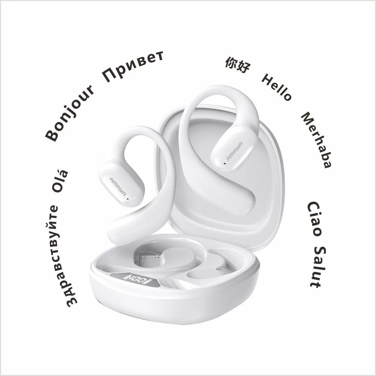 AMAYA AOW-14 wireless sports earphones has Active noise cancellation on calls and Environmental Noise cancellation Bluetooth version 5.0 and above connection distance of up to 10m