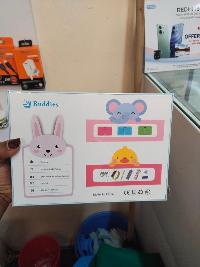 BUDDIES KIDS 3 STUDY 5G , WIFI,  256GB STORAGE,  7" HIGH DEFINITION TABLETS RAM 8GB,ROM 256GB , 4000mAh BATTERY, WITH BOTH SIM CARD SLOT AND MEMORY CARD SLOT WITH KIDS TOYS IN PACKAGE.