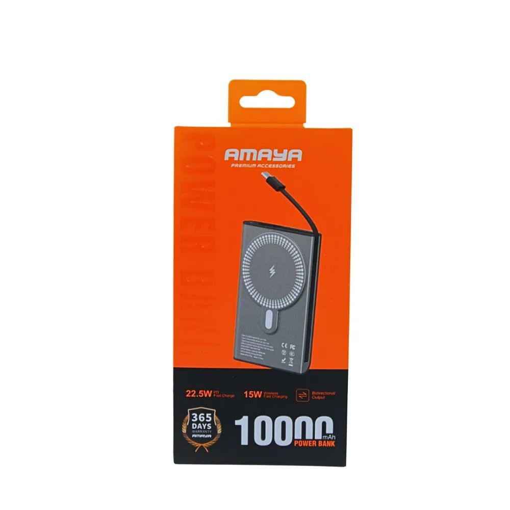 AMAYA APB-WF54 MAGNETIC POWER BANK,10,000mAh WIRELESS PORTABLE CHARGER, FAST CHARGING BATTERY PACK WITH USB-C FOR MAGSAFE FOR iPhone 17/17 Pro/17 Pro Max/16/16 Pro/16 PRO MAX, GALAXY S25 ULTRA