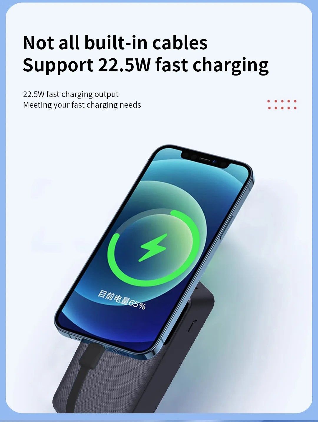 AMAYA  APW-13 22.5W 20,000mAh 22.5W PD FAST CHARGING POWER BANK WITH BUILT-IN TYPE C AND LIGHTNING CABLES