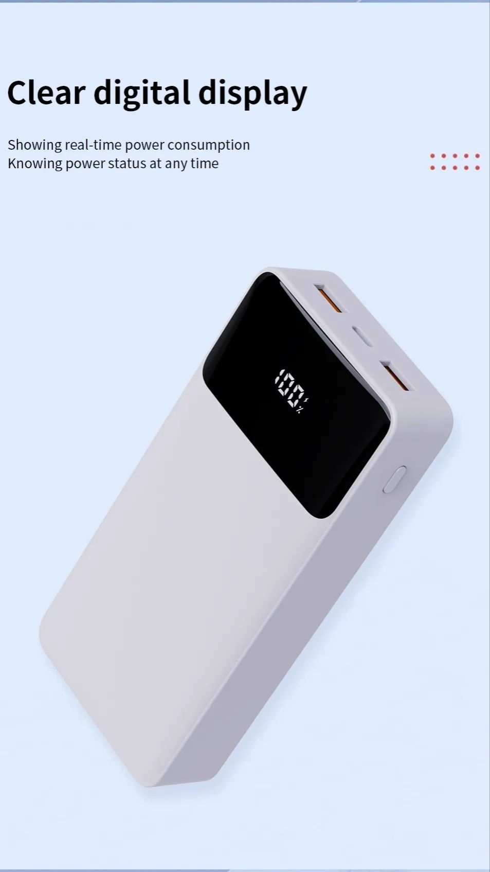 AMAYA  APW-13 22.5W 20,000mAh 22.5W PD FAST CHARGING POWER BANK WITH BUILT-IN TYPE C AND LIGHTNING CABLES