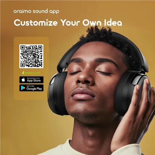 ORAIMO BOOMPOP N WIRELESS OVER-EAR HEADPHONES, HUBRID NOISE CANCELLATION,65-HOUR LONG PLAYTIME, SUPPORTS DUAL-MIC ENVIROMENTAL NOISE CANCELLATION, DUAL DEVICE CONNECTION.