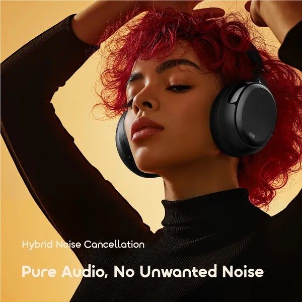 ORAIMO BOOMPOP N WIRELESS OVER-EAR HEADPHONES, HUBRID NOISE CANCELLATION,65-HOUR LONG PLAYTIME, SUPPORTS DUAL-MIC ENVIROMENTAL NOISE CANCELLATION, DUAL DEVICE CONNECTION.