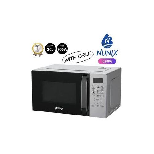 Nunix 20L Digital Microwave Oven With Grill C20PG Silver