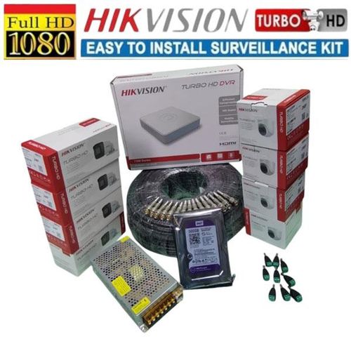 Hikvision 8 Turbo HD 2MP 1080P Simple installation HD CCTV Cameras Complete System Kit-With 1TB Harddisk +100M Cable + 8 Channel DVR + 3M HDMI Cable