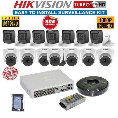 Hikvision 16 HD 2MP CCTV Cameras Complete System Package-(With 4TB HDD +400M Cable + 16 Channel DVR + 5M HDMI Cable)