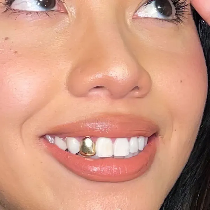 Single teeth grillz Single Top tooth mouth Grillz Caps for men women Teeth Mouth Party Accessories jewelries hip hop lover jewelry