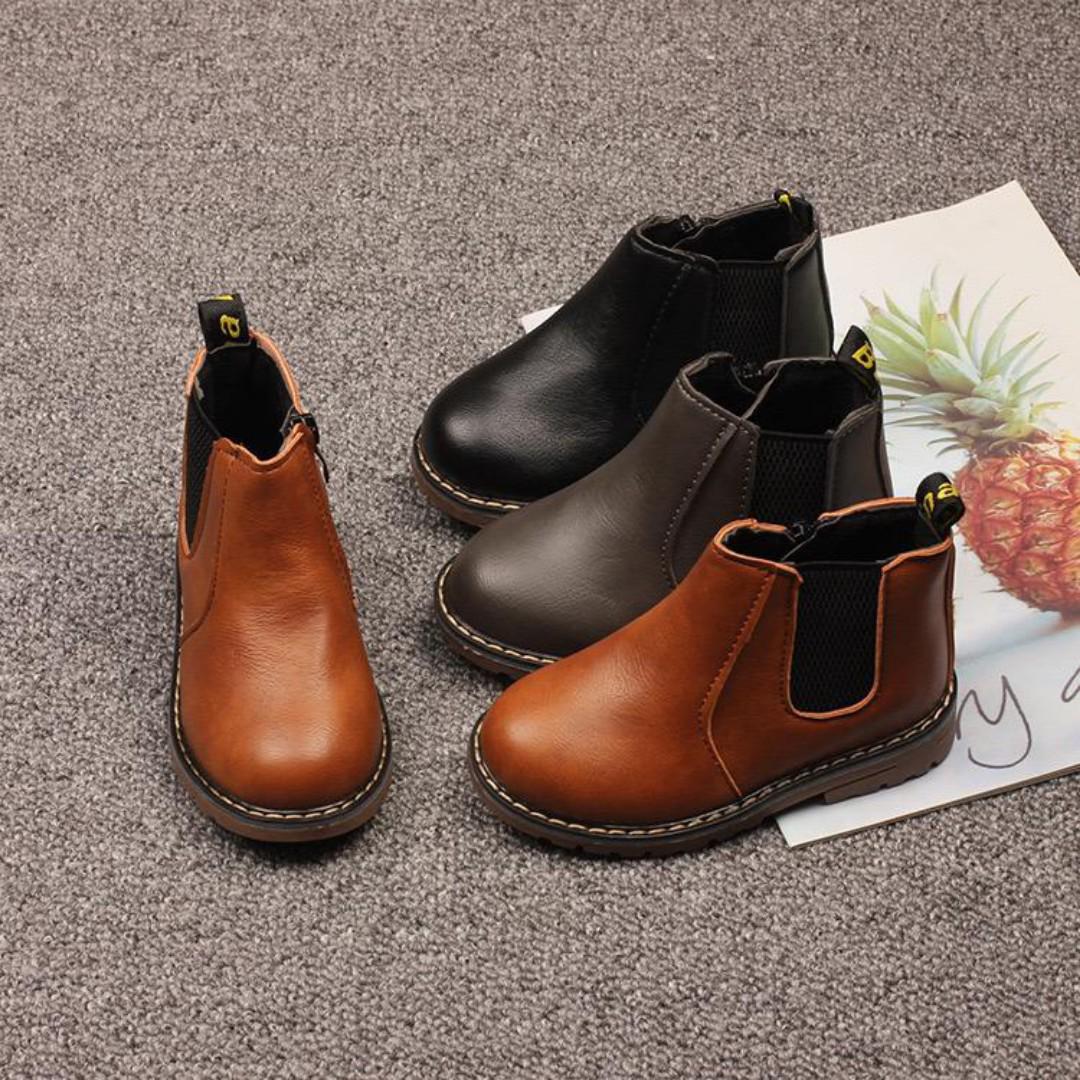 SXCHEN Kids Shoes Children's Unisex Martin Boots English Single Boots Short Boots Boys Boots Boutique Baby Leather Boots Boy Martin Boots Girl Short Boots Fashion Boots School Shoes Anti-slippery