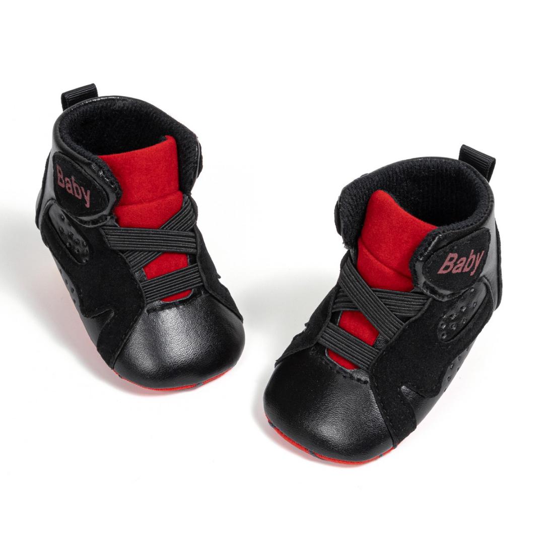 High top baby sneakers letters print soft sole anti-slip prewalkers shoes for baby boy casual shoes