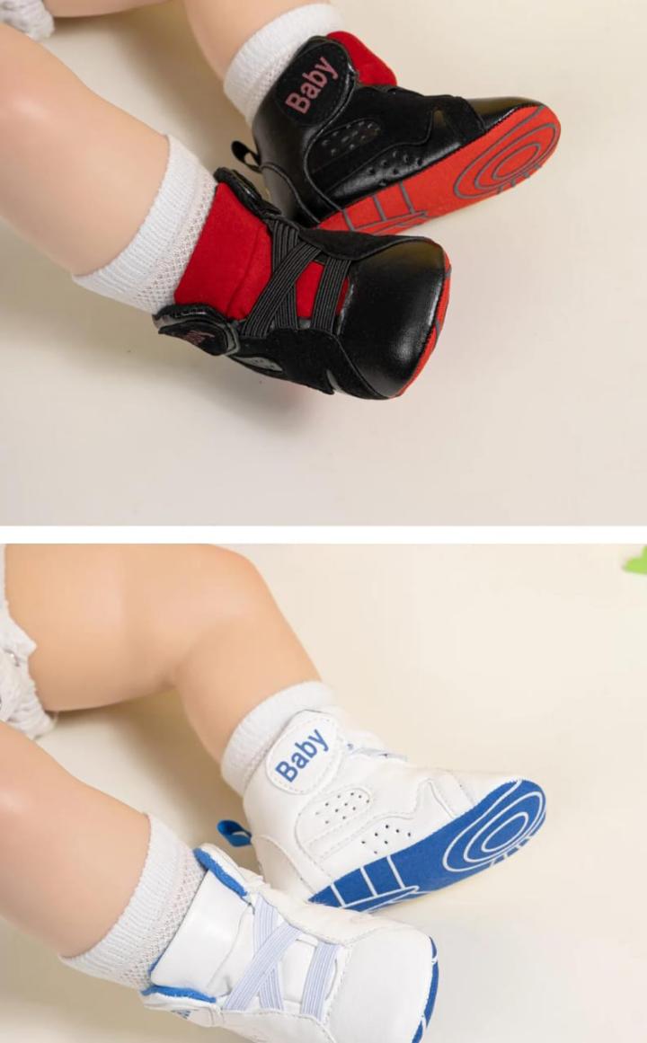 High top baby sneakers letters print soft sole anti-slip prewalkers shoes for baby boy casual shoes