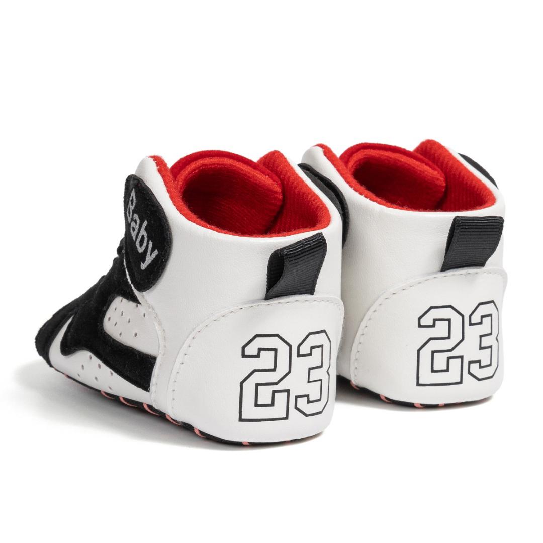 High top baby sneakers letters print soft sole anti-slip prewalkers shoes for baby boy casual shoes