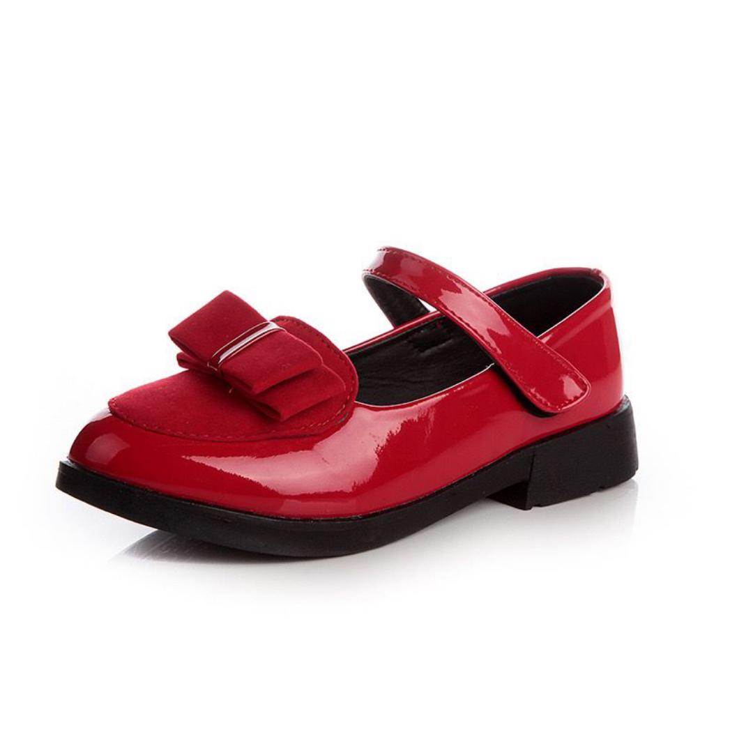 girls leather shoes for children wedding dress princess school shoes kids summer bow-knot black student sandals Korean fashion