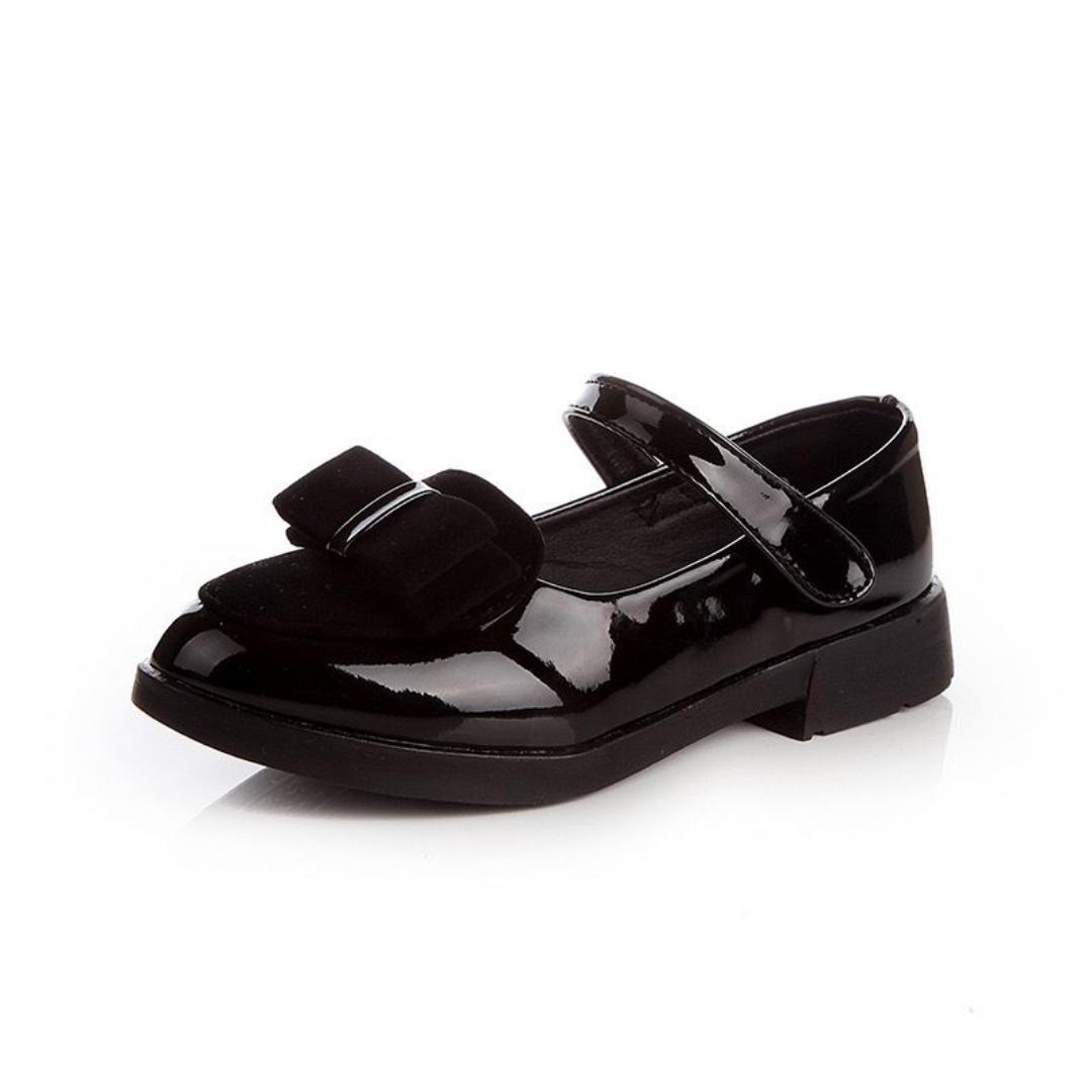 girls leather shoes for children wedding dress princess school shoes kids summer bow-knot black student sandals Korean fashion