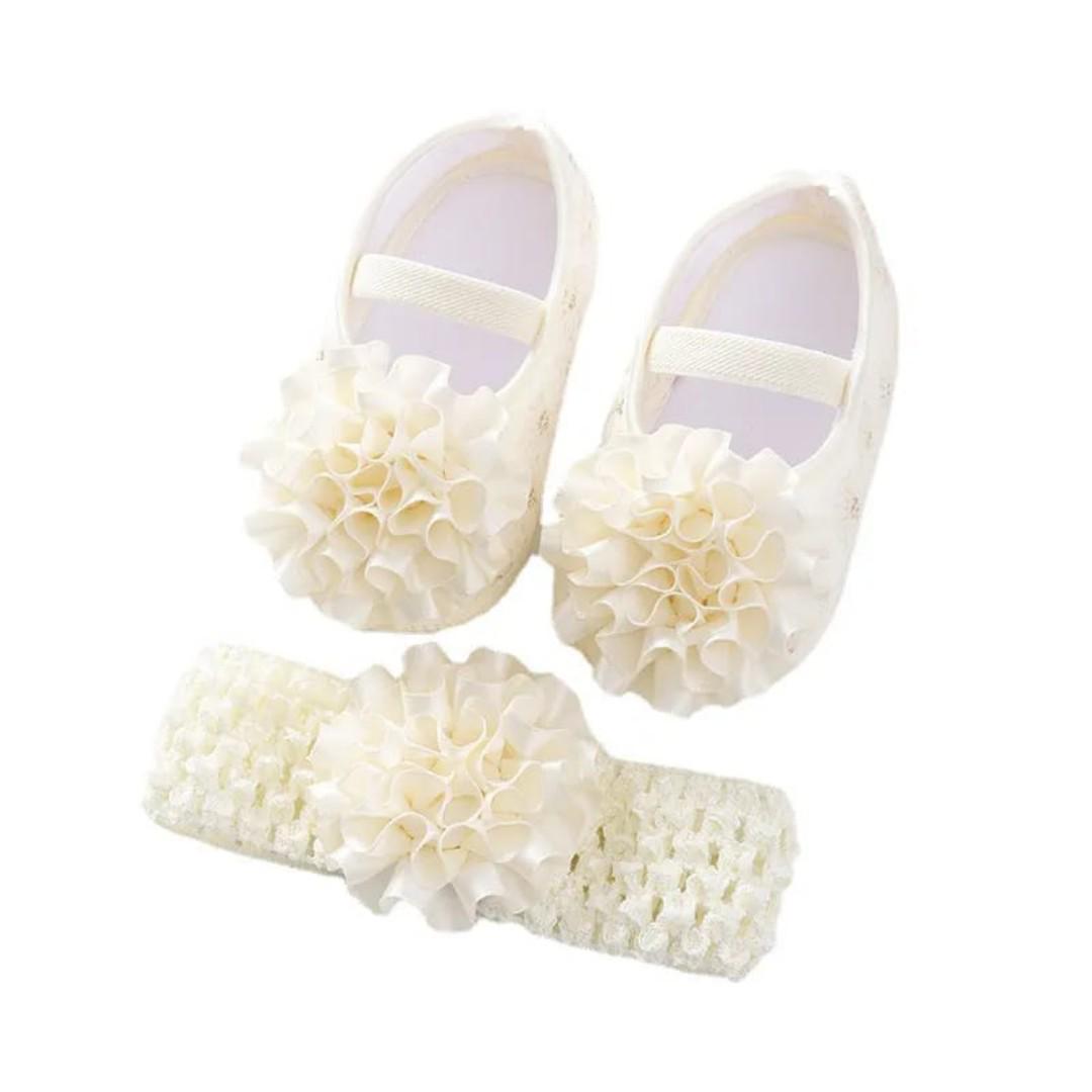 soft newborn baby dress shoes baby girl flowers princess birthday party shoes infant toddler first walkers with head band