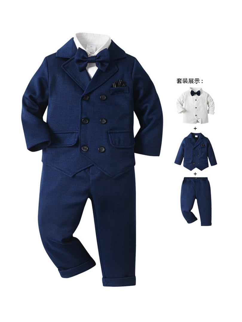 new hot wholesale kids boys clothes set toddler 2pcs suit outfit birthday toddler formal children boys blazers for wedding