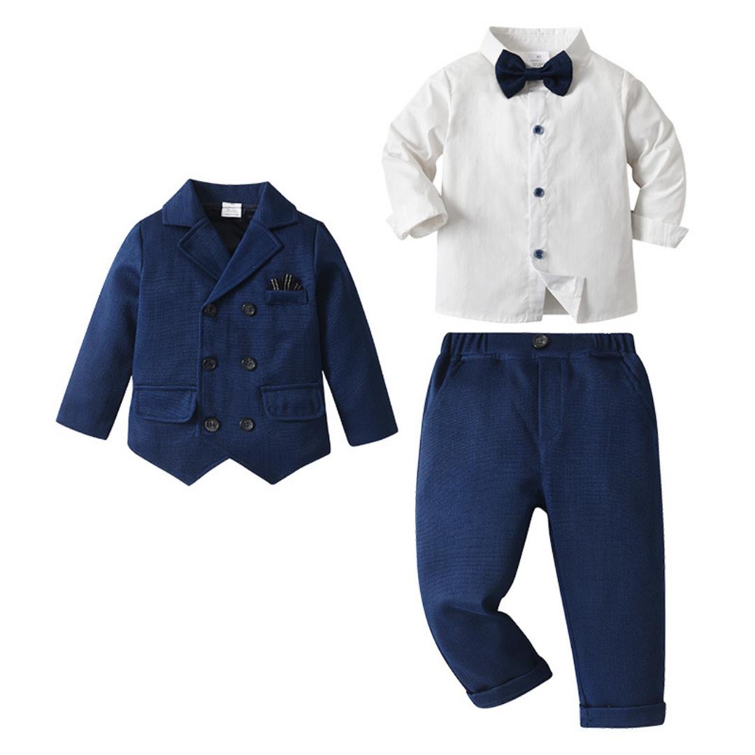 new hot wholesale kids boys clothes set toddler 2pcs suit outfit birthday toddler formal children boys blazers for wedding