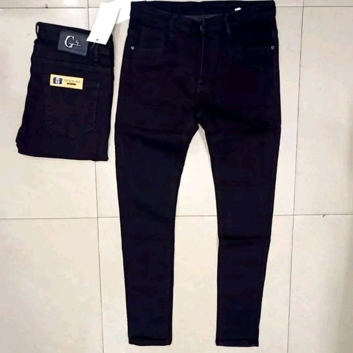 MEN'S FASHION SLIM FIT DENIM JEANS TROUSER - BLACK  Cotton Slacks Slim Fit Pants . High Quality Stretched denim Fabric.More Comfortable