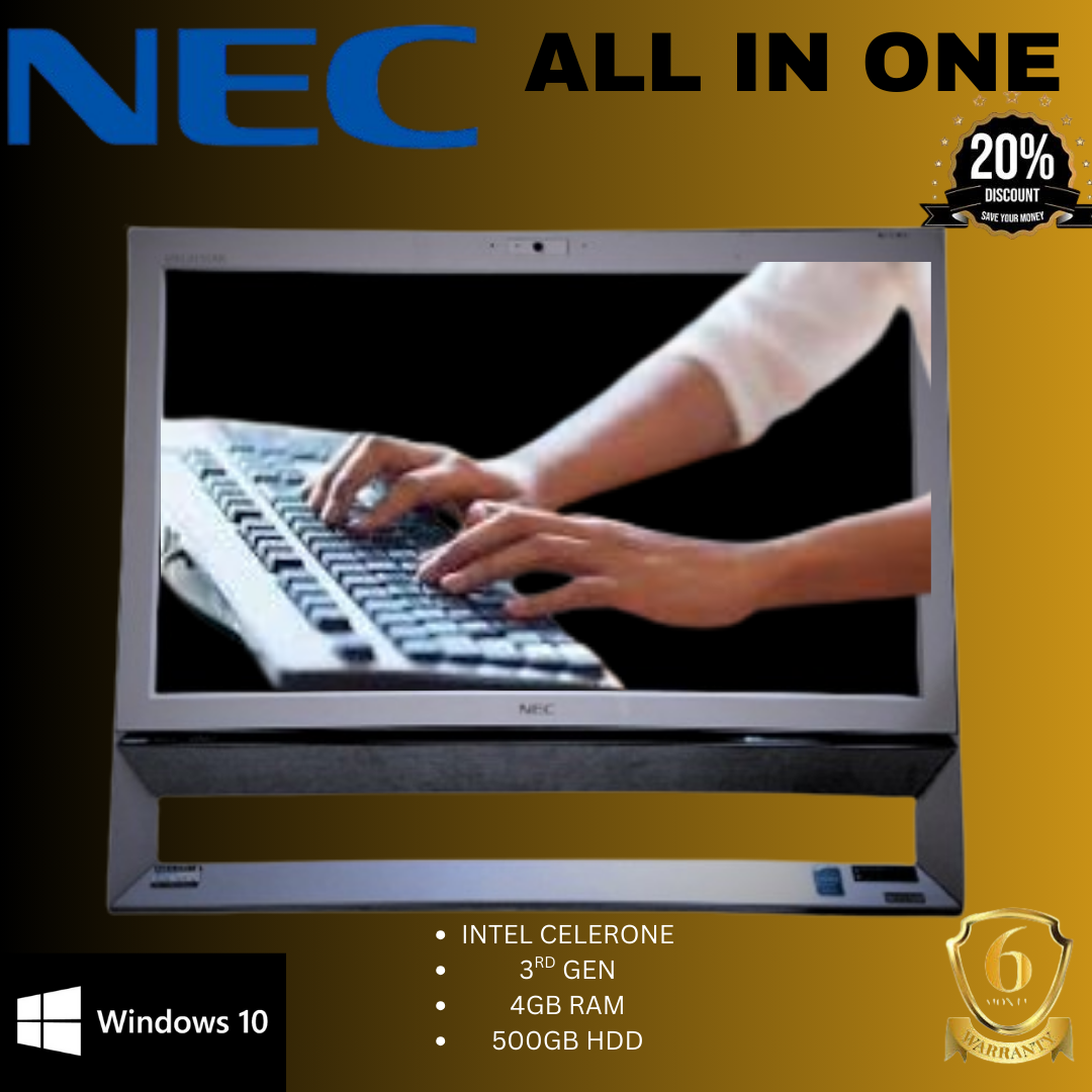NEC Refurbished All-in-One PC – Intel Celeron, 4GB RAM, 500GB HDD, Windows 10 | Ideal for Home & Office