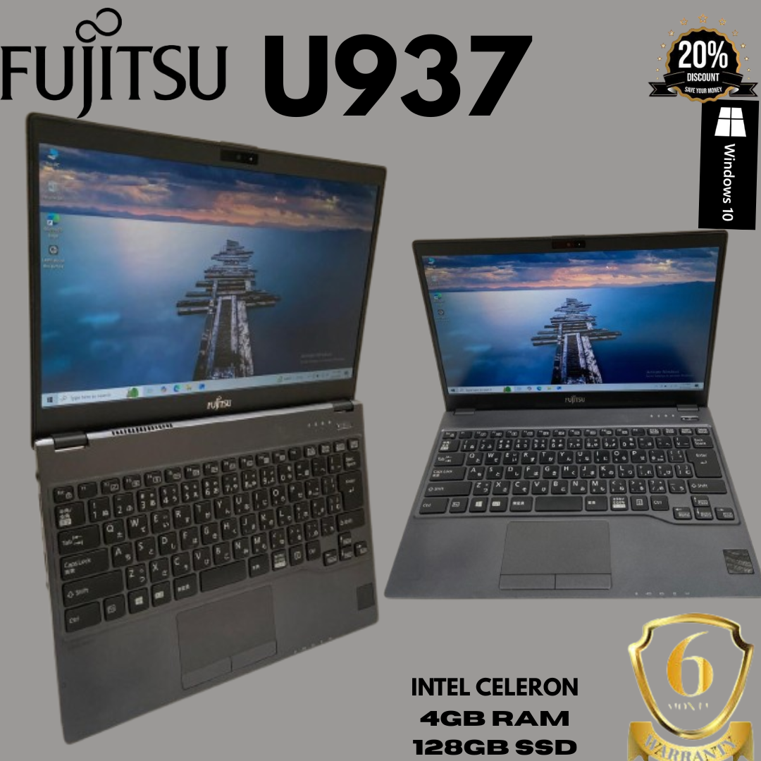 Fujitsu Lifebook U937 | Intel Celeron 3865U | 8GB RAM | 128GB SSD | 13.3" Ultra-Light Business Laptop