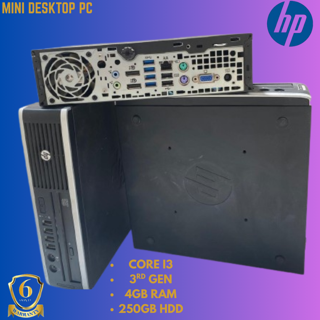 HP Mini Desktop PC | Intel Core i3 3rd Gen | 4GB RAM | 250GB HDD | Windows 10 Pro | Refurbished Business Desktop