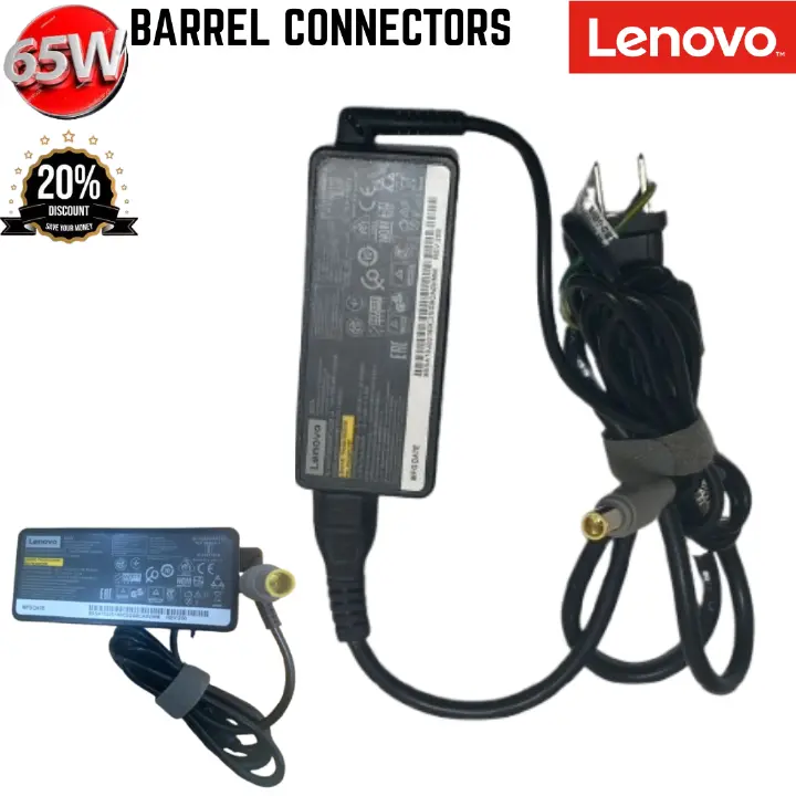 Genuine Lenovo 65W Laptop Charger – A17-065N2A Adapter, 20V 3.25A Slim Yellow Tip