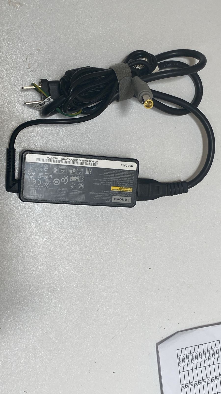 Genuine Lenovo 65W Laptop Charger – A17-065N2A Adapter, 20V 3.25A Slim Yellow Tip