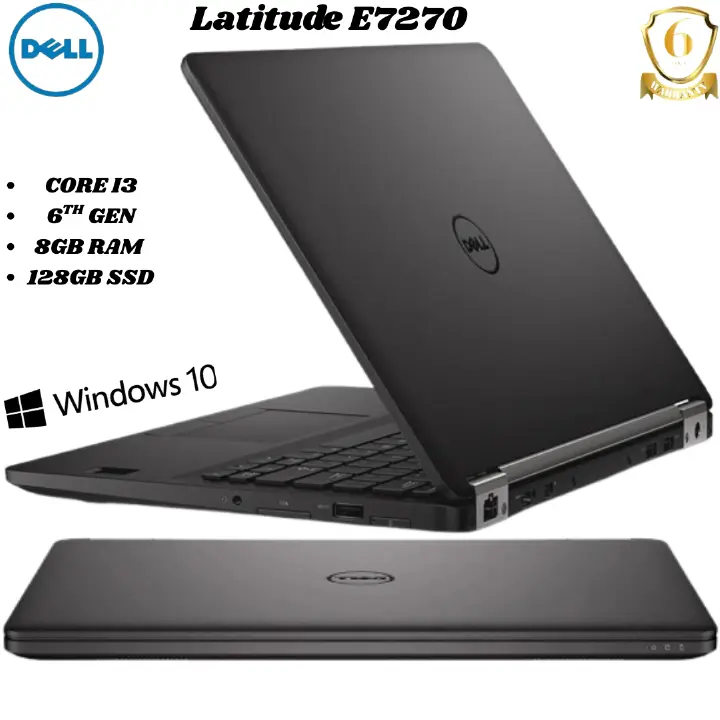 DELL Latitude E7270 | Intel Core i3-6100U | 8GB RAM | 128GB SSD | 12.5" HD Display | Lightweight & Durable Business Laptop