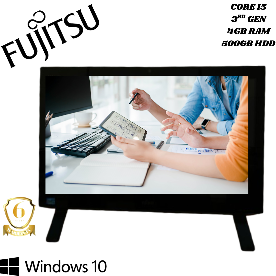 Powerful Refurbished Fujitsu All-in-One PC with Intel Core i5-4, 4GB RAM, and 500GB HDD. Ideal for office, home, and study. Great deal.