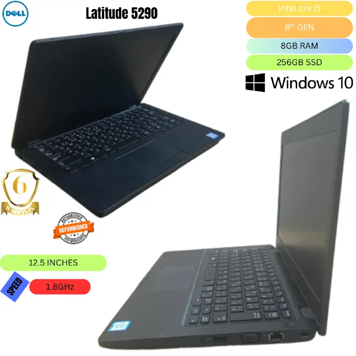 Dell Latitude 5290 | Intel Core i5-8250U | 8GB RAM | 256GB SSD | 12.5” Display | Windows 10 Pro – Business-Ready Laptop