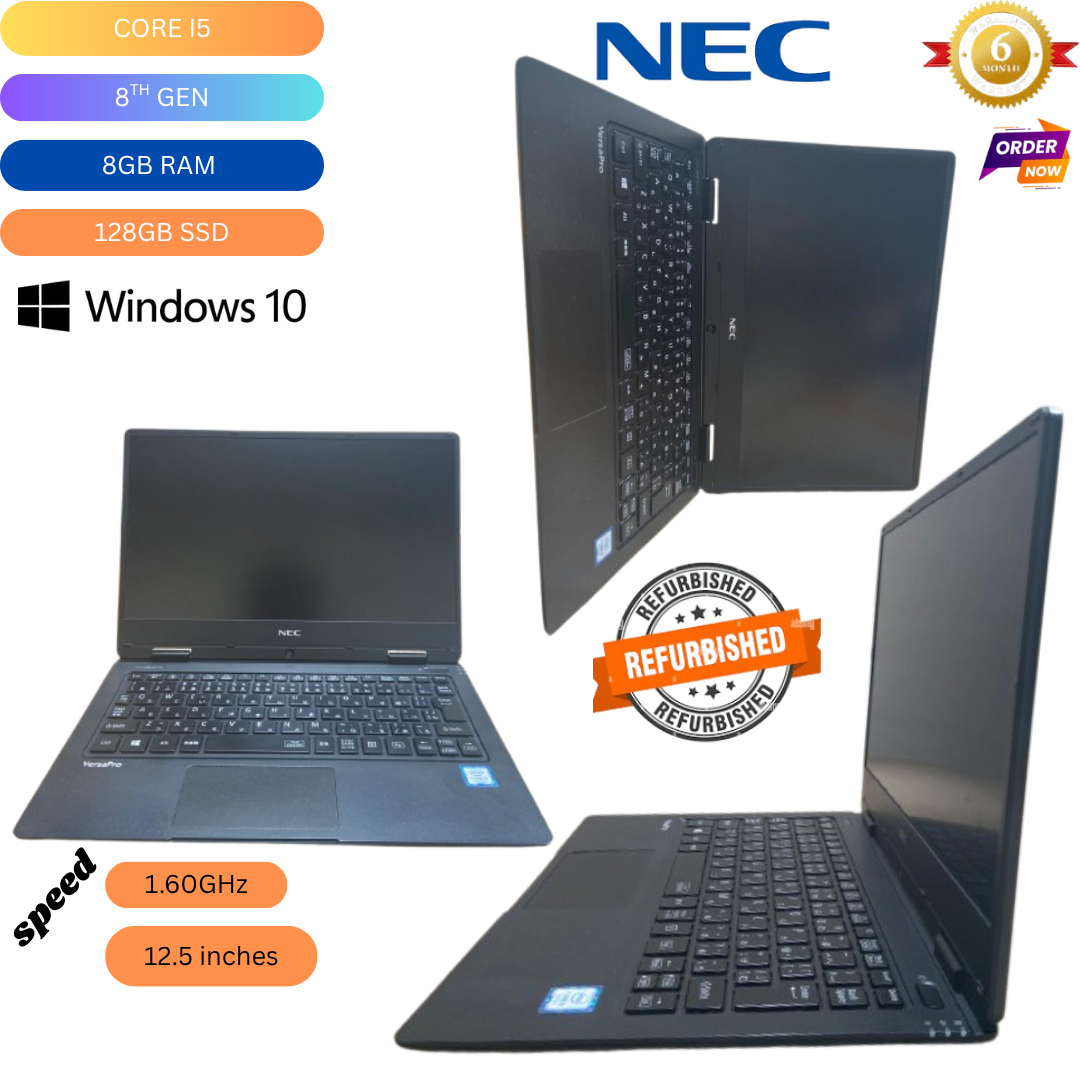 NEC VKT12 | Intel Core i5-7Y54 | 8GB RAM | 128GB SSD | Windows 10 Pro | Sleek & Portable Business Laptop