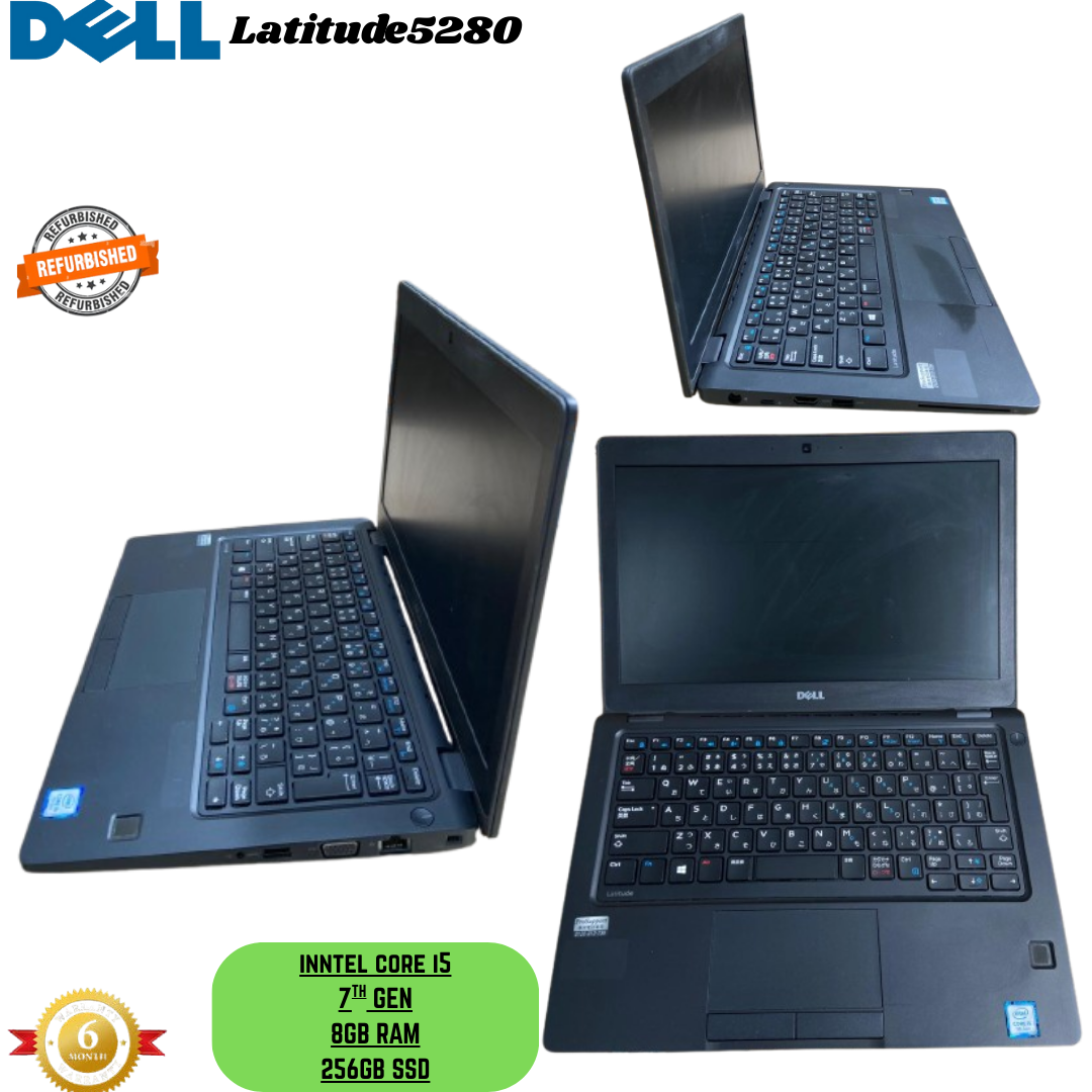 Dell Latitude 5280 – Intel Core i5-7300U – 8GB RAM – 256GB SSD – 12.5" HD Display – Windows 10 Pro – Compact Business Laptop