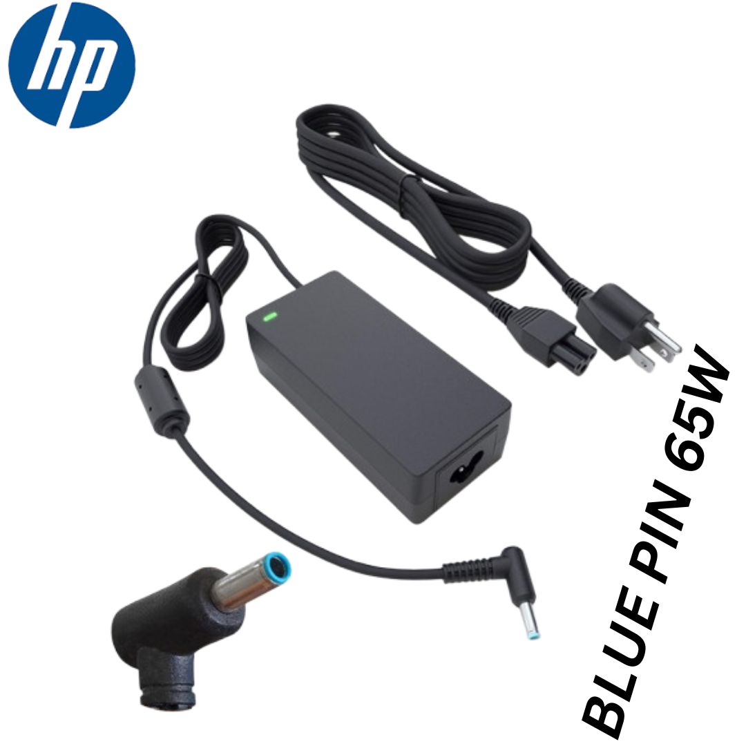 HP 65W Blue Pin charger – reliable fast charging for HP Pavilion, Envy, ProBook & EliteBook laptops. Safe, durable & worldwide compatible.