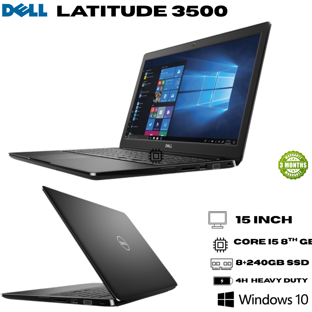 Dell Latitude 3500 | Intel Core i5 8th Gen | 15.6" Display | 8GB RAM | 240GB SSD | Japanese Keyboard | 2019 Release | Business Laptop