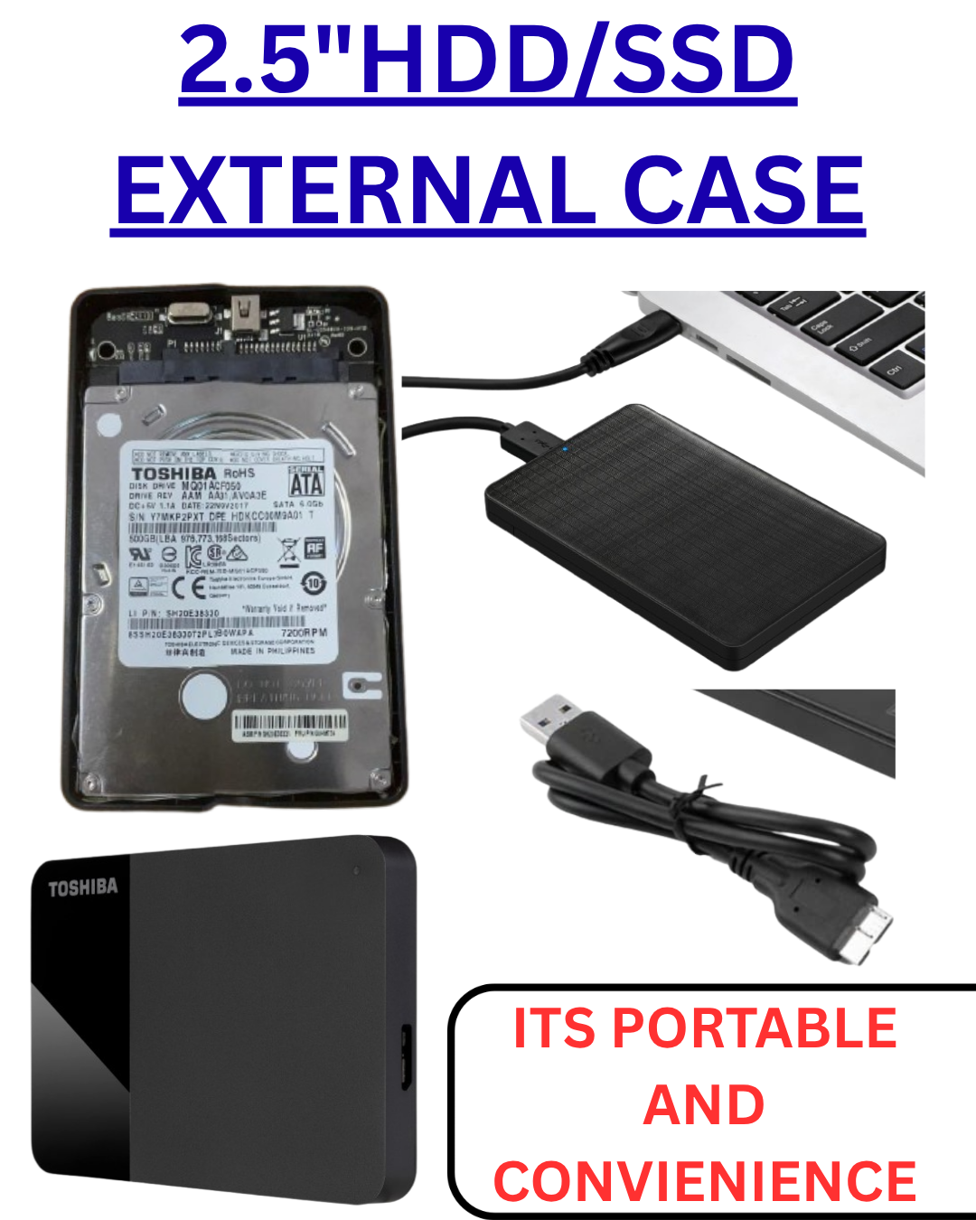 This 2.5-inch 500GB SATA external USB interface hard drive offers reliable data storage, secure backup, and high-speed performance. It is compatible with PCs, CPUs, and workstations, making it an idea