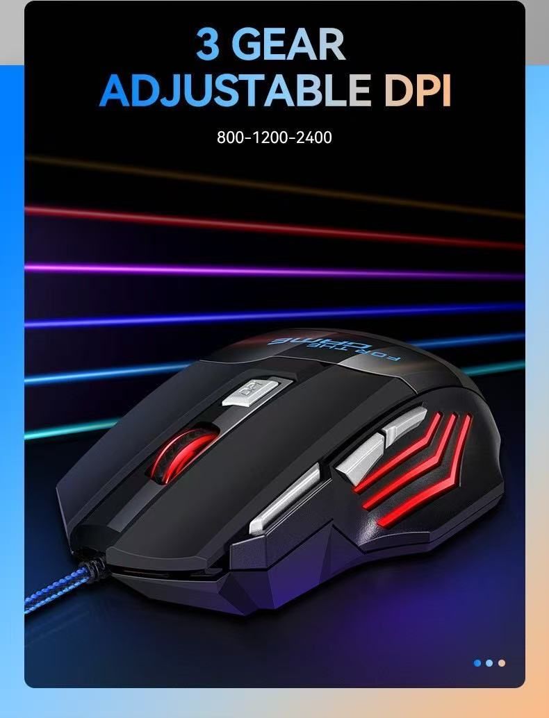 G6 Wired Mouse with 7-Button RGB Lighting, Gaming Mouse with High DPI Sensor (up to 7200 DPI) — Adjustable sensitivity, instantly switching between lightning-fast movement and pixel-level precision.