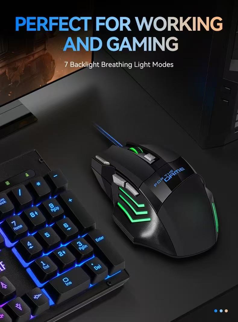 G6 Wired Mouse with 7-Button RGB Lighting, Gaming Mouse with High DPI Sensor (up to 7200 DPI) — Adjustable sensitivity, instantly switching between lightning-fast movement and pixel-level precision.