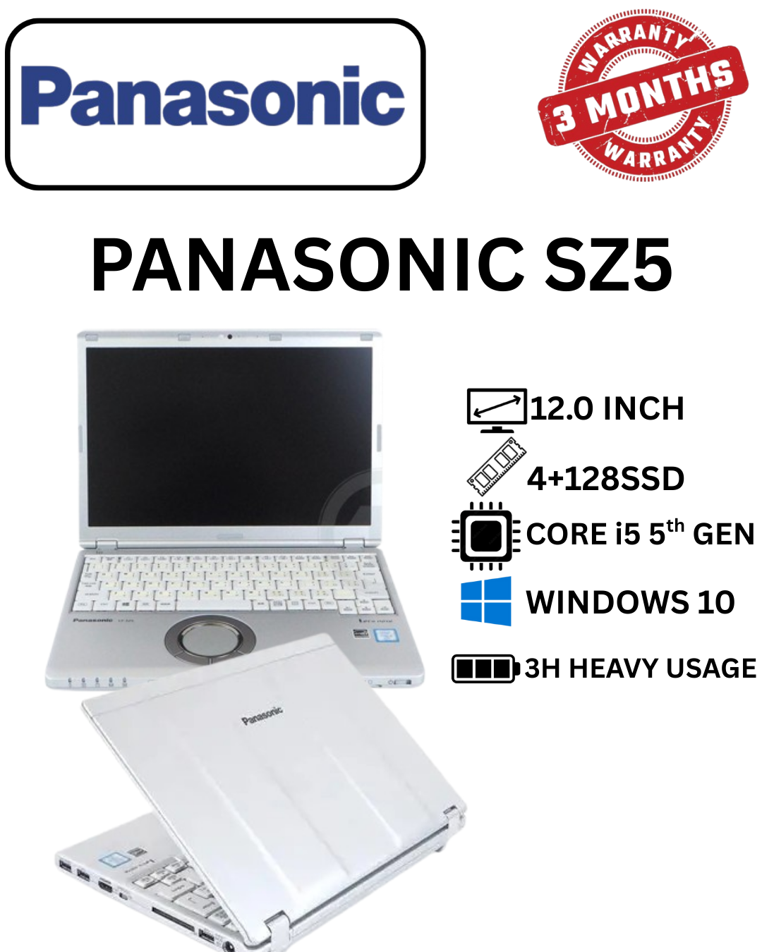 Panasonic SZ5 Slim Laptop – Lightweight Business Notebook  
Experience powerful performance in a sleek, portable design. The Panasonic SZ5 offers fast processing, long battery life, and a crisp