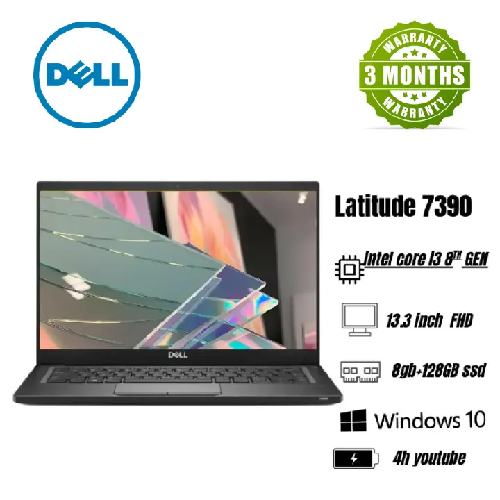 Refurbished Dell Latitude 7390 – Intel Core i3-8130U – 8GB RAM – 128GB SSD – 13.3” Full HD – Windows 10 Pro – Japanese Keyboard – Notebook Laptop