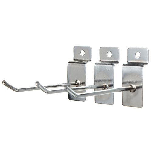 5 Pieces Shop display silvery slat wall display hooks with hanger clothe Silver