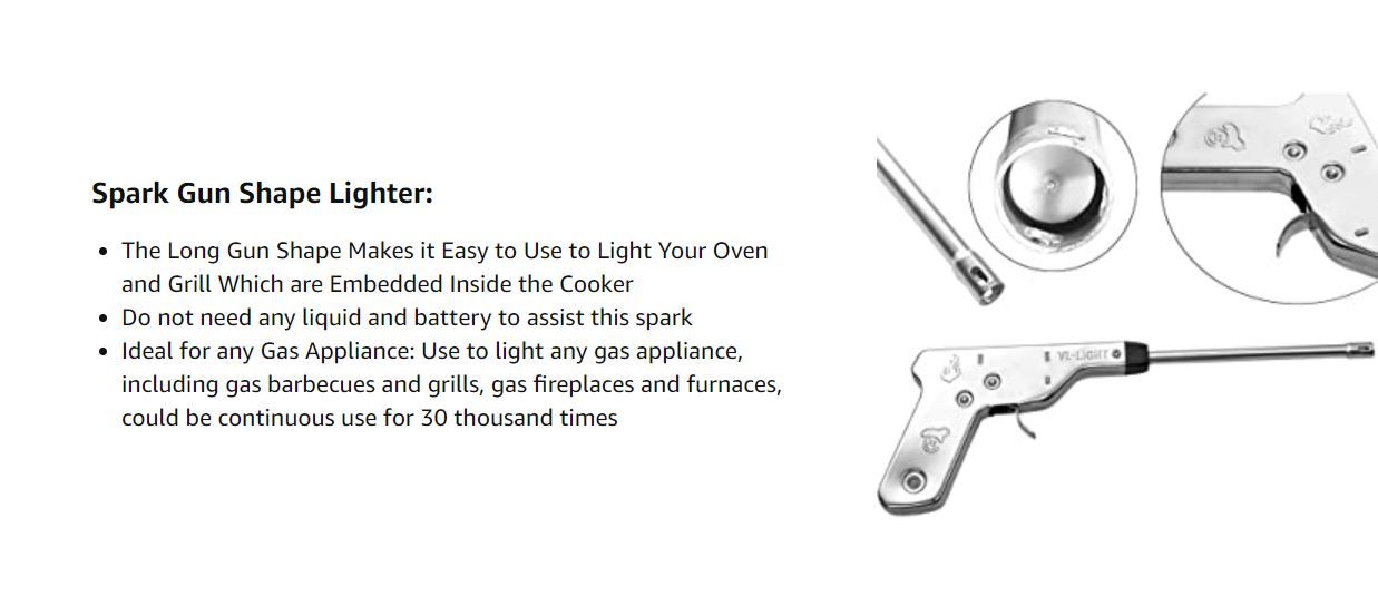 GAS LIGHTER Home Spark Gas Igniter/Kitchen and Dinning room Lighter Gun No Batteries No Fuses Electronic Spark Lights Gas Burners