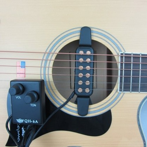 Clip-on Acoustic Electric Guitar Pickup Audio Transducer Amplifier 12 Hole For All Box Guitars