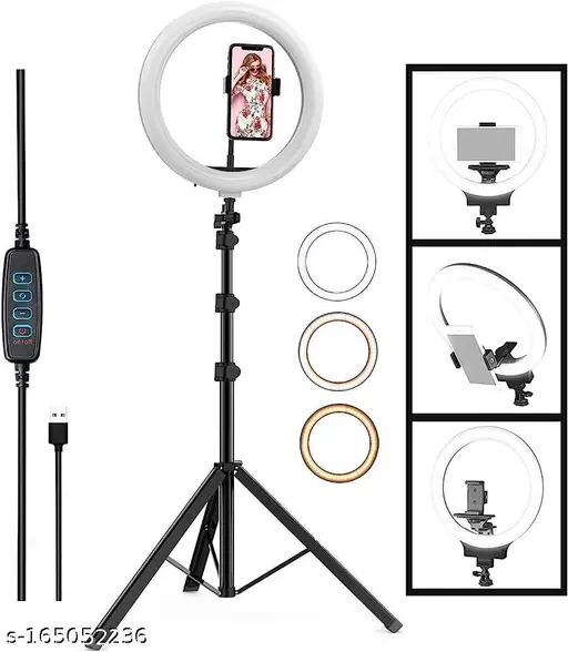 12 Inch Professional Big LED Ring Light Dimmable Lighting with 3 Color Modes for Photo Shoot Video Shoot Live Stream Makeup with 2.1M Tripod Stand Compatible with iPhone Android Phones and Cameras