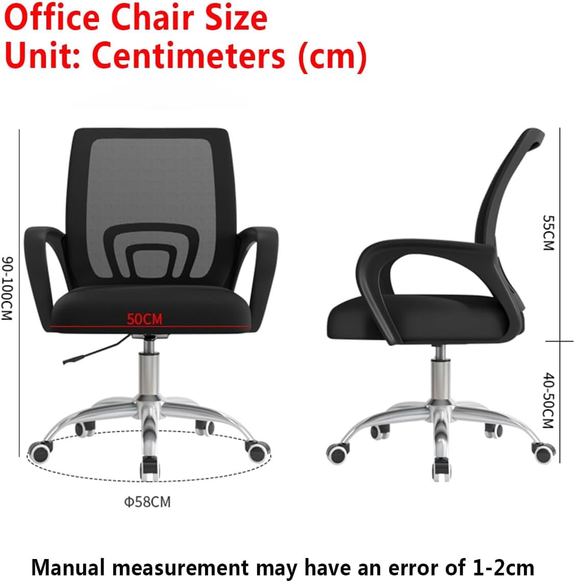 Home Office Chair Ergonomic Desk Chair Mesh Computer Chair with Lumbar Support Armrest Executive Rolling Swivel Adjustable Mid Back Task Chair for Women Adults, Black