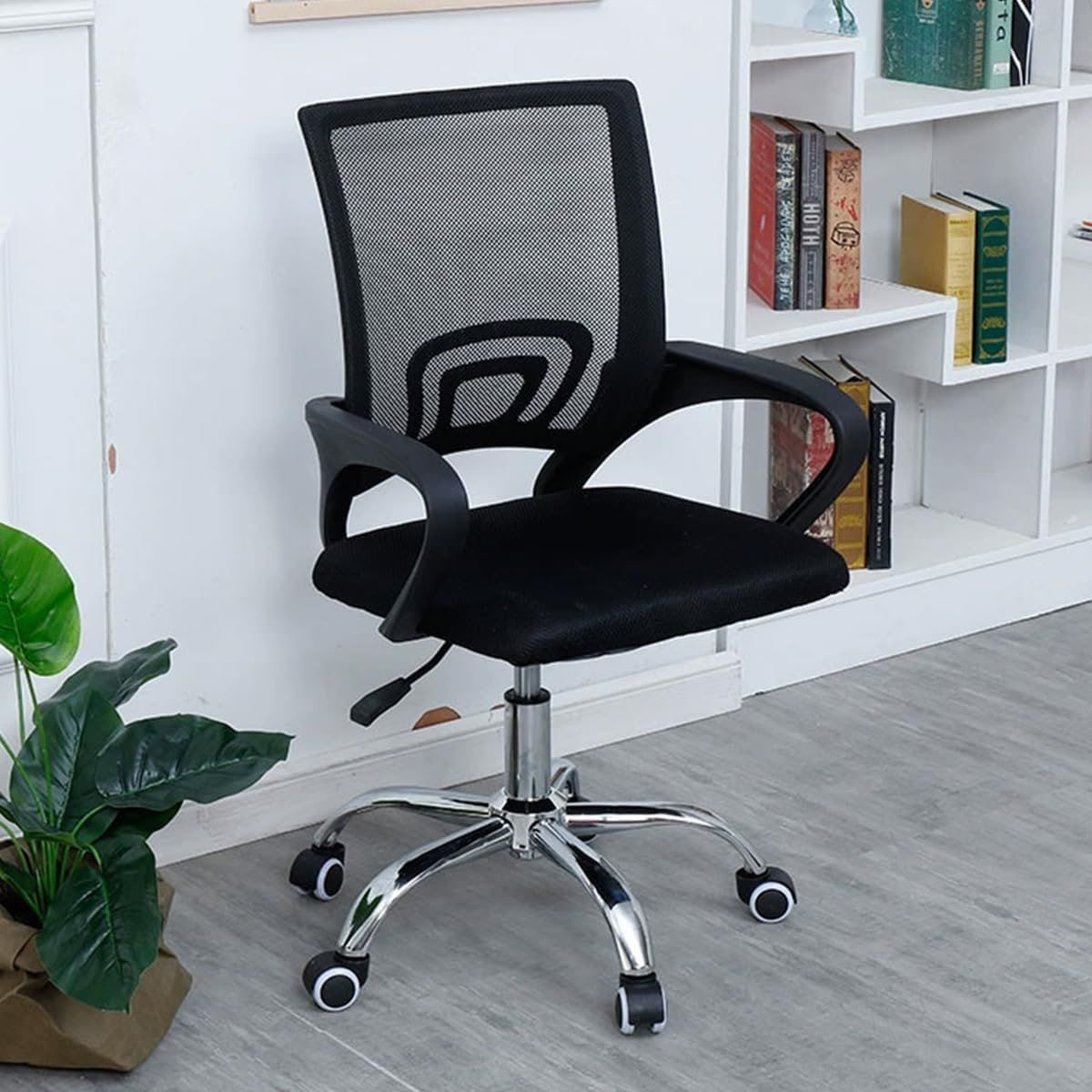 Home Office Chair Ergonomic Desk Chair Mesh Computer Chair with Lumbar Support Armrest Executive Rolling Swivel Adjustable Mid Back Task Chair for Women Adults, Black