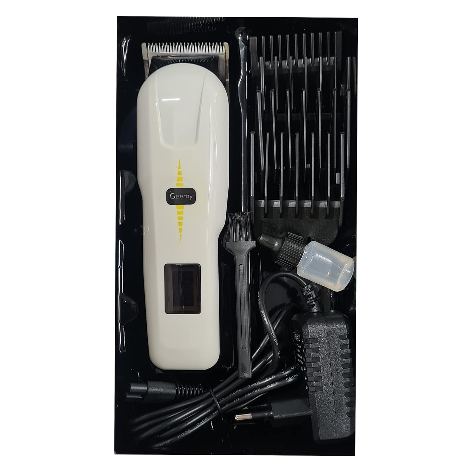 Geemy Professional Rechargeable Shaving Machine Hair Clipper | Cordless Rechargeable LED Display Hair Clipper Heavy Duty for Hair and Beard Cut