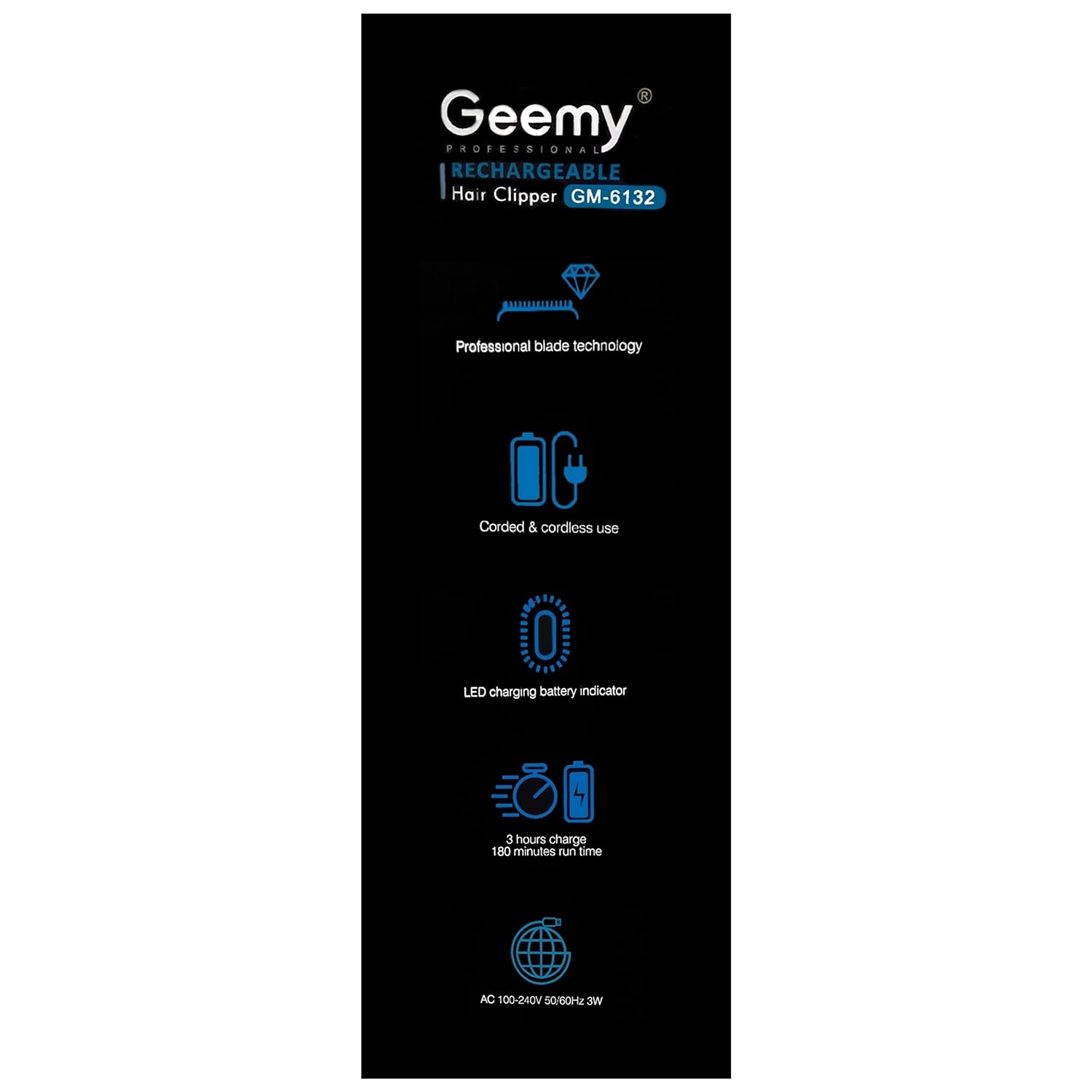 Geemy Professional Rechargeable Shaving Machine Hair Clipper | Cordless Rechargeable LED Display Hair Clipper Heavy Duty for Hair and Beard Cut