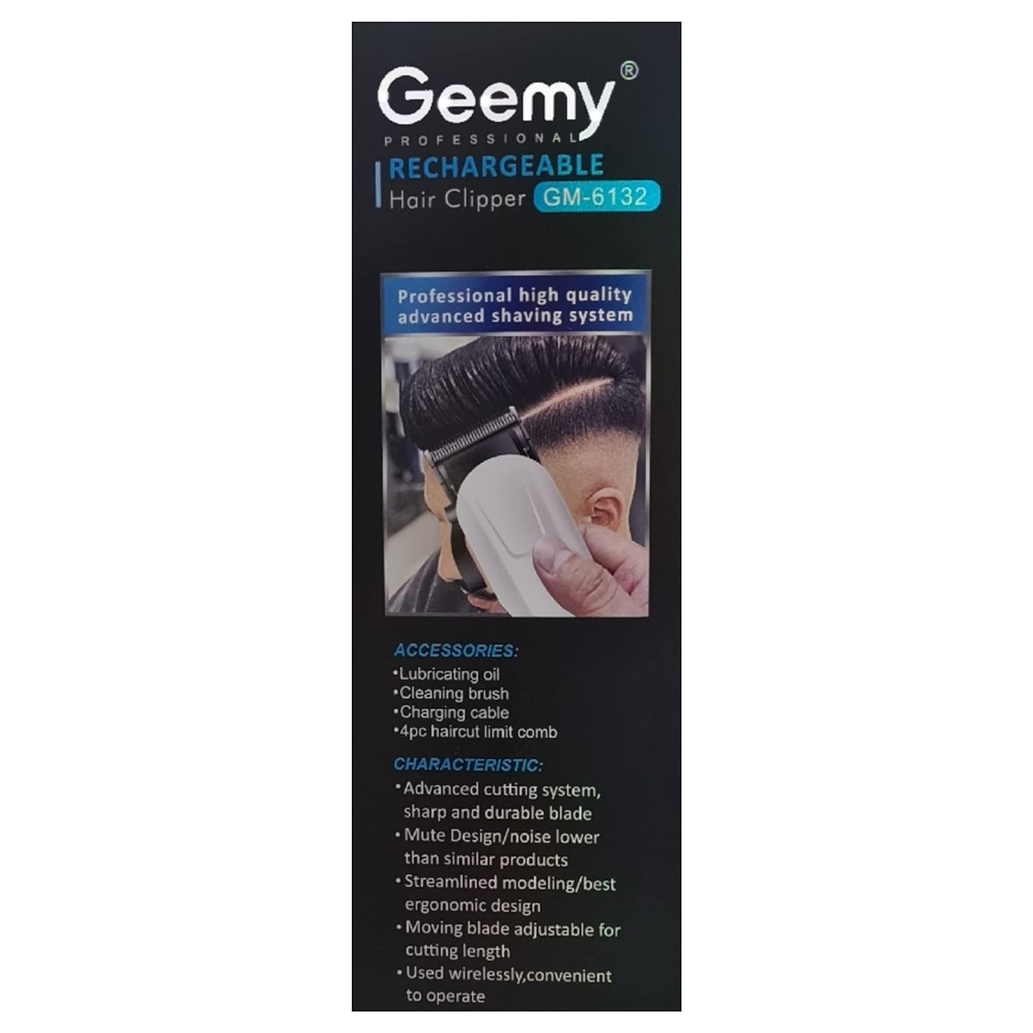 Geemy Professional Rechargeable Shaving Machine Hair Clipper | Cordless Rechargeable LED Display Hair Clipper Heavy Duty for Hair and Beard Cut