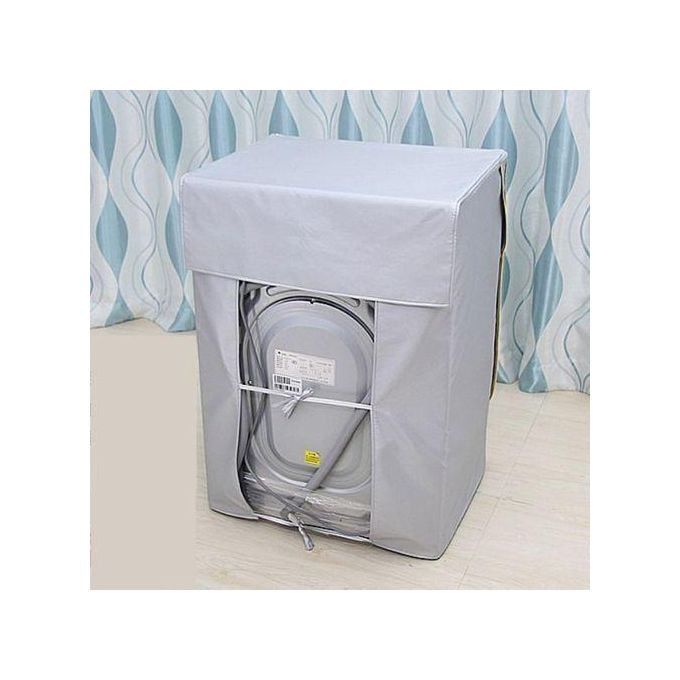 Front Load Machine Washing Cover Dust Proof Waterproof - Silver with Zip