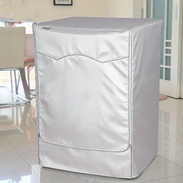 Front Load Machine Washing Cover Dust Proof Waterproof - Silver with Zip